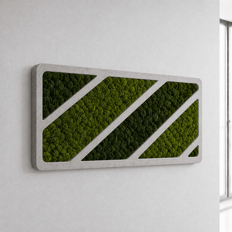 Akustik-Moosbild Diagonal 100×50 cm - Dream in Green
