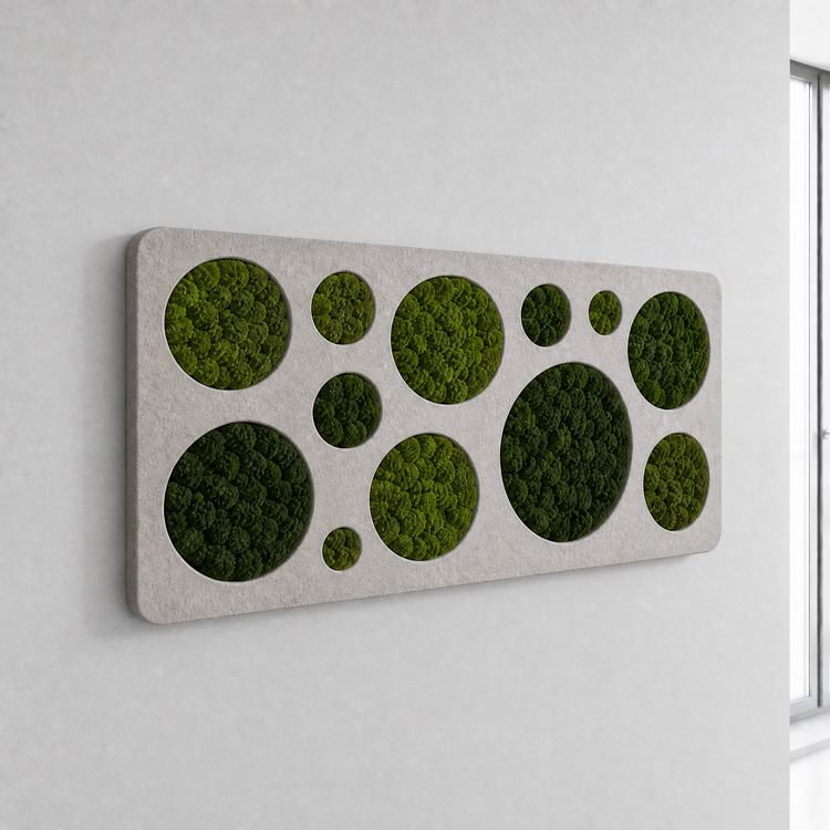 Akustik-Moosbild Dots 100×50 cm - Dream in Green