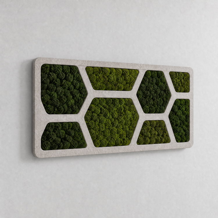 Akustik-Moosbild Nest 100×50 cm - Dream in Green