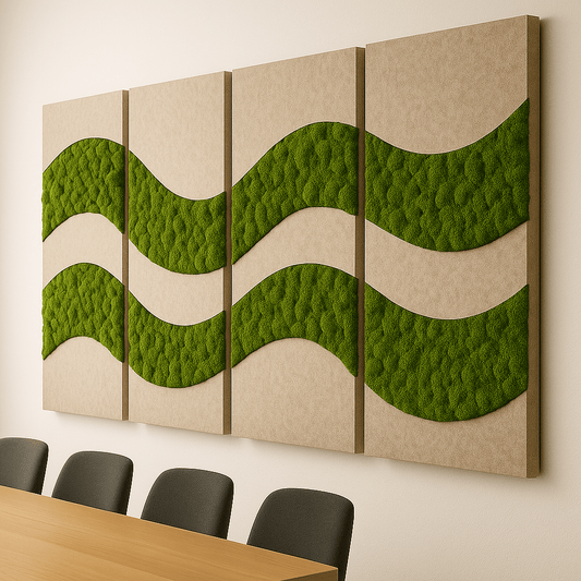 Moos - Schallabsorber "Wave" 4er Set - Dream in Green