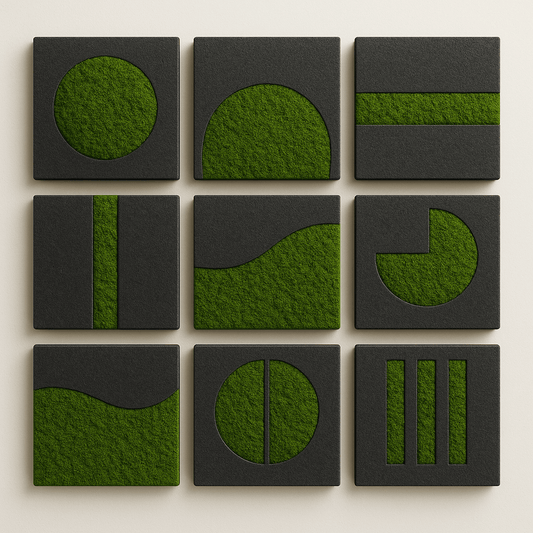 Moos - Wandabsorber 9er Set "GeoMoss" - Dream in Green