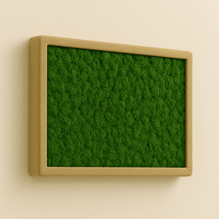 Moosbild Islandmoos 50x25cm Rahmenfarbe Beige - Dream in Green