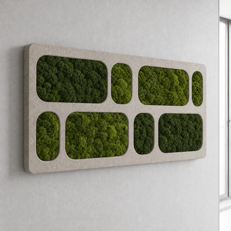 Akustik-Moosbild Blocks 140×50 cm - Dream in Green