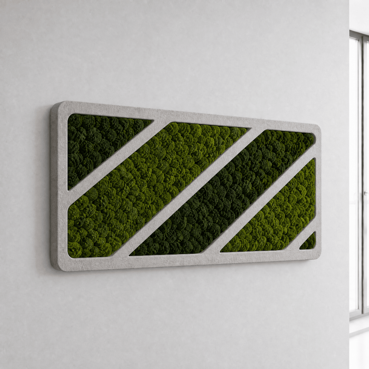 Akustik-Moosbild Diagonal 100×50 cm - Dream in Green