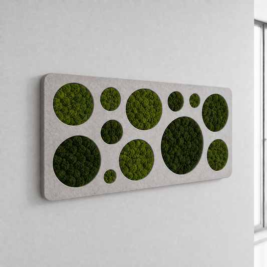 Akustik-Moosbild Dots 100×50 cm - Dream in Green