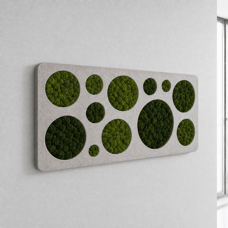 Akustik-Moosbild Dots 100×50 cm - Dream in Green