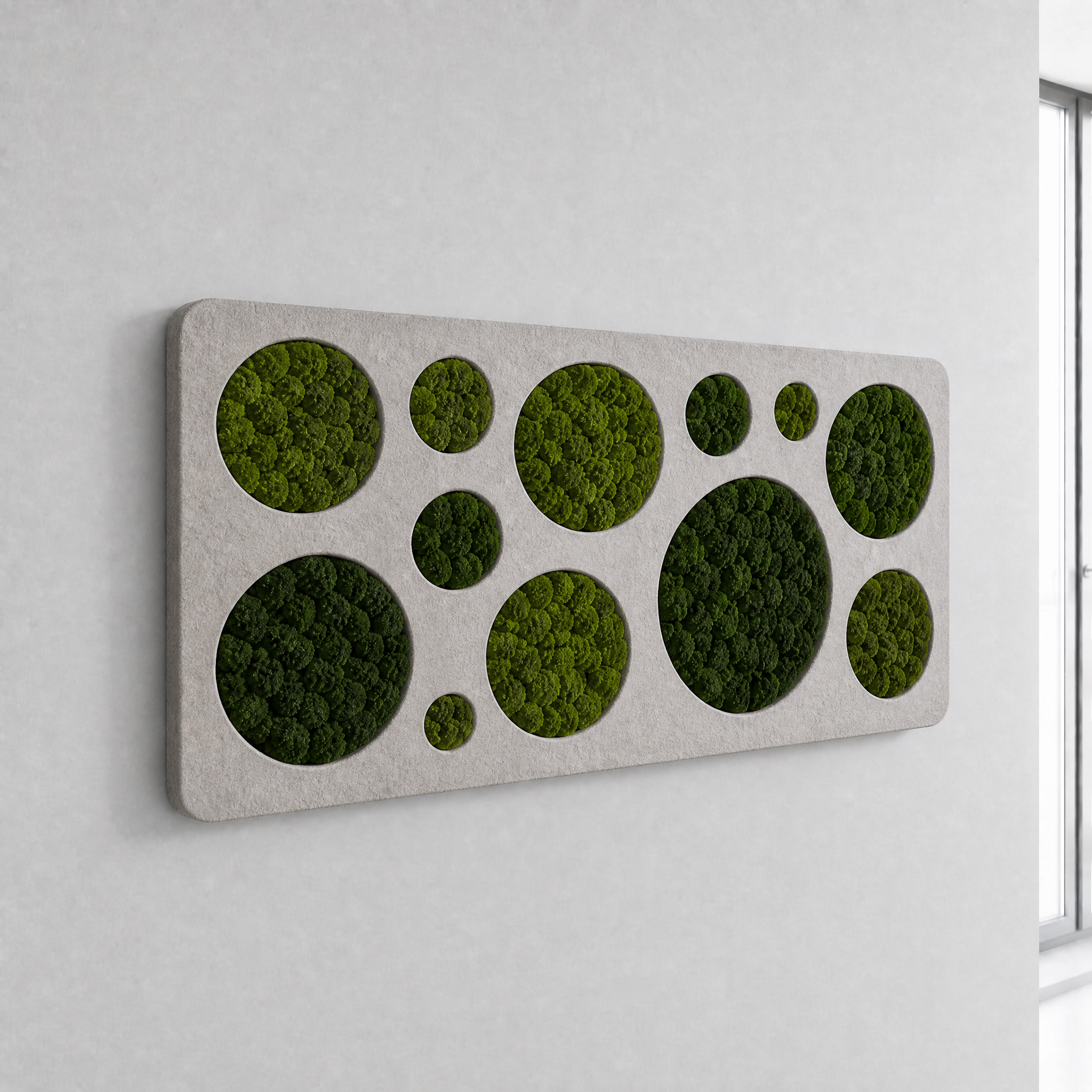 Akustik-Moosbild Dots 100×50 cm - Dream in Green