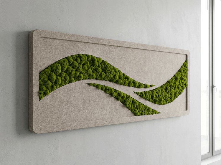 Akustik-Moosbild Flow 140×50 cm - Dream in Green