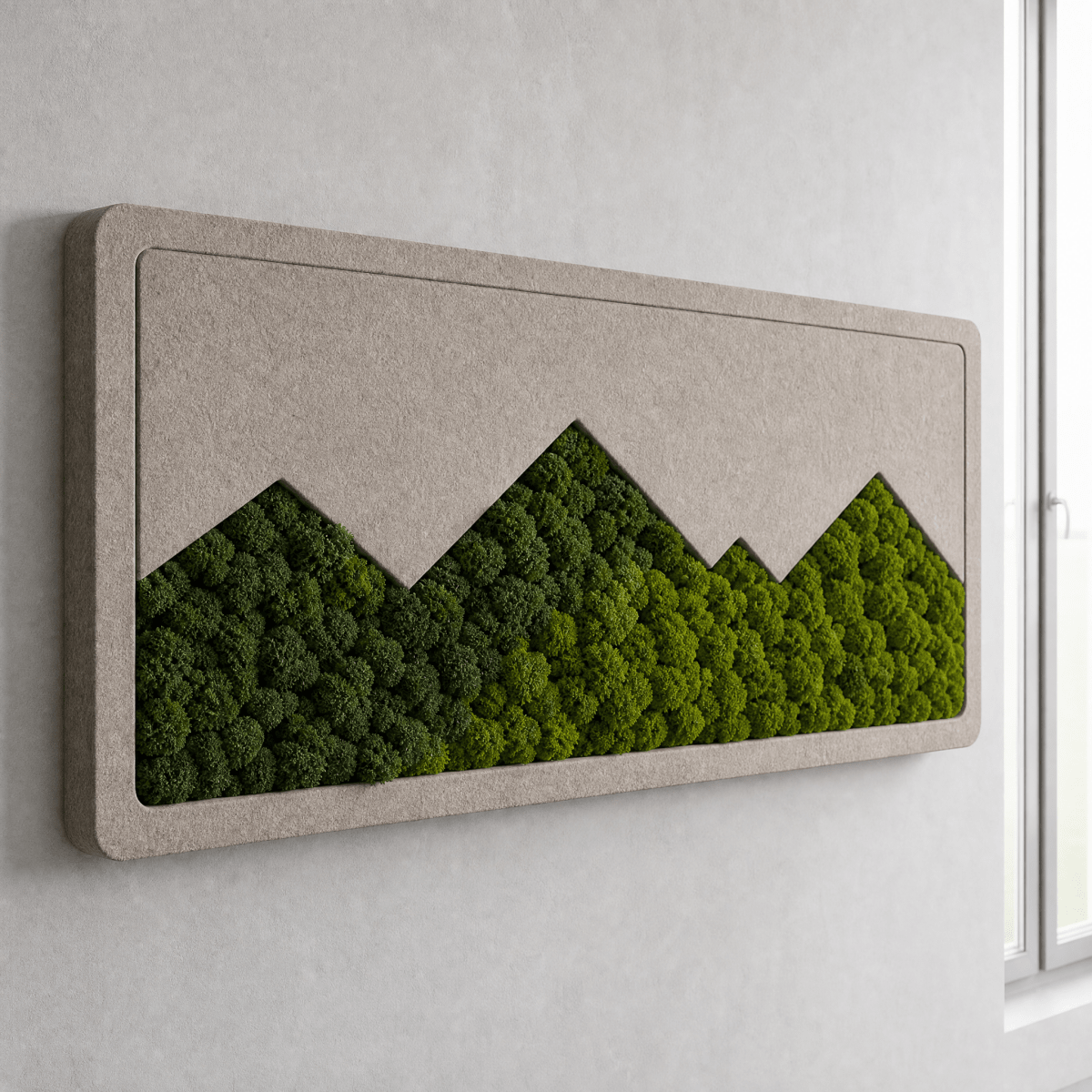 Akustik-Moosbild Peaks 140×50 cm - Dream in Green