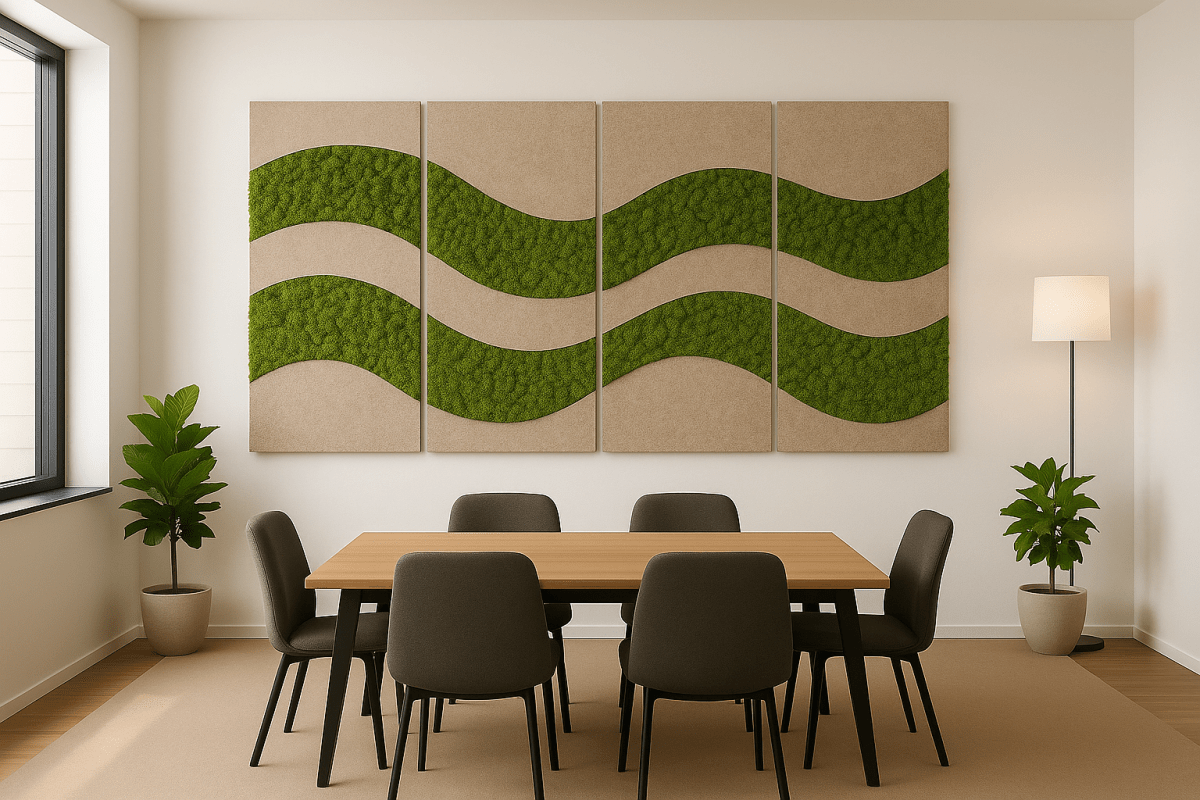 Moos - Schallabsorber "Wave" 4er Set - Dream in Green