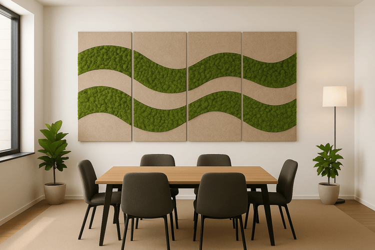 Moos - Schallabsorber "Wave" 4er Set - Dream in Green