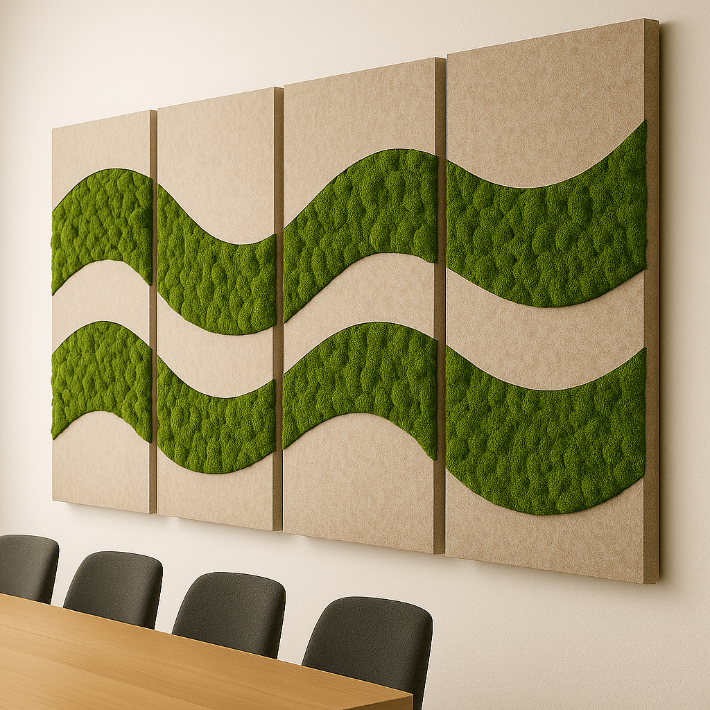 Moos - Schallabsorber "Wave" 4er Set - Dream in Green