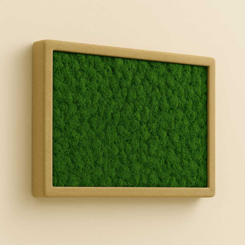 Moosbild Islandmoos 50x25cm Rahmenfarbe Beige - Dream in Green